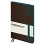 Ежедневник недатированный, B5, 136л., мягкий переплет, кожзам, BG "Personality. Dark brown", темно-коричневый, цветной срез