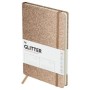 Ежедневник недатированный, А5, 136л., твердый переплет, диз. картон, BG "Glitter. Bronze", бронзовый, на резинке, карман