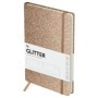 Ежедневник недатированный, А5, 136л., твердый переплет, диз. картон, BG "Glitter. Bronze", бронзовый, на резинке, карман