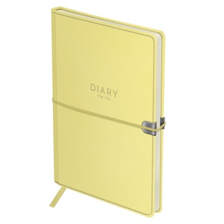 Ежедневник недатированный, А5, 136л., твердый переплет, кожзам, BG "Pastel. Yellow", желтый, на резинке