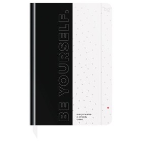 Ежедневник недатированный А5, 136л., 7БЦ BG "Minimal. B and W", глянцевая ламинация, отд. фольгой