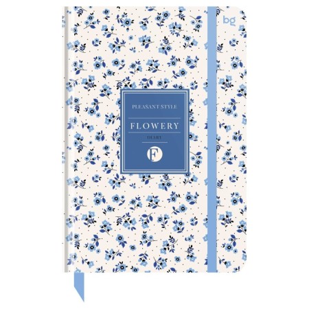 Ежедневник недатированный А5, 136л., 7БЦ BG "Flowery. White", глянцевая ламинация, отд.фольгой