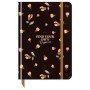 Ежедневник недатированный А5, 136л., 7БЦ BG "Flowery. Black", глянцевая ламинация, отд.фольгой