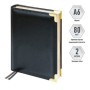 Ежедневник недатированный, А6, 160л., кожа, Delucci, гладкая кожа, черный, зол. срез