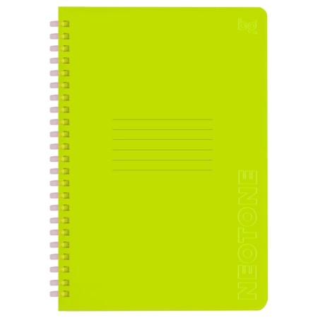 Тетрадь 48л., А5, клетка на силиконовом гребне, BG Neon. Yellow, пластиковая обложка