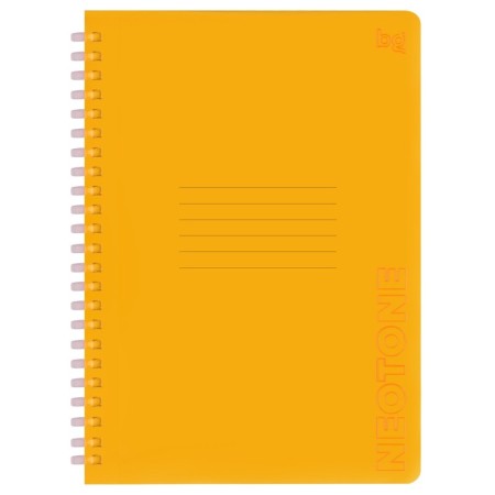 Тетрадь 48л., А5, клетка на силиконовом гребне, BG Neon. Orange, пластиковая обложка