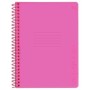 Тетрадь 96л., А5, клетка на пластиковом гребне, BG Neon. Pink, пластиковая обложка