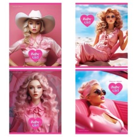 Тетрадь 80л., А5, клетка BG Glamorous collection, глянцевая ламинация