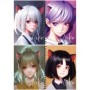 Тетрадь 80л., А5, клетка на гребне MESHU Neko, двойная обложка, матовая ламинация, тиснение фольгой