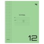 Тетрадь 12л., крупная клетка BG UniTone. Green, пластиковая прозрачная обложка