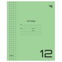 Тетрадь 12л., крупная клетка BG UniTone. Green, пластиковая прозрачная обложка