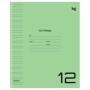 Тетрадь 12л., узкая линия BG UniTone. Green, пластиковая прозрачная обложка