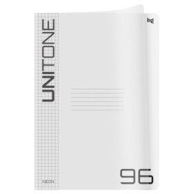 Тетрадь 96л., А4 клетка BG UniTone, пластиковая обложка, прозрачный