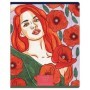 Тетрадь 48л., А5, клетка Greenwich Line Ornament girls, матовая ламинация, тиснение фольгой, 70г/м2