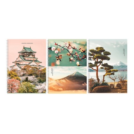 Тетрадь 120л., А4, клетка, на гребне BG Удивительный пейзаж, глянцевая ламинация