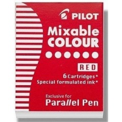 Картриджи для ручек каллиграфия Pilot PARALLEL PEN красные 6шт. 