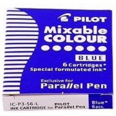 Картриджи для ручек каллиграфия Pilot PARALLEL PEN синий цв.  6шт. 