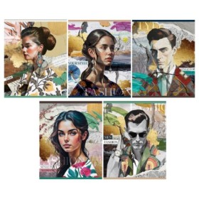 Тетрадь 48л., А5, клетка Greenwich Line Fashion, матовая ламинация, тиснение фольгой, выб. лак, 70г/м2
