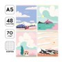 Тетрадь 48л., А5, клетка Greenwich Line Magical scenery, матовая ламинация, выб. лак, 70г/м2