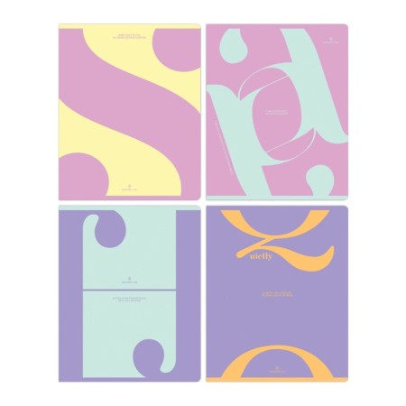 Тетрадь 48л., А5, клетка Greenwich Line Letter symbol, матовая ламинация, выб. лак, 70г/м2