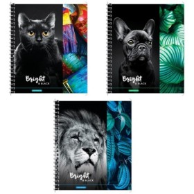 Тетрадь 80л., А5, клетка на гребне ArtSpace Животные. Bright and black, глянцевый УФ-лак