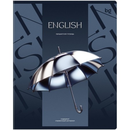 Тетрадь предметная 48л. BG Темное стекло - Английский язык, конгрев, твин-лак, 70г/м2