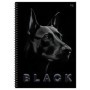 Тетрадь 80л., А4, клетка, на гребне BG Just black, soft-touch ламинация, выб. лак