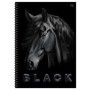 Тетрадь 80л., А4, клетка, на гребне BG Just black, soft-touch ламинация, выб. лак