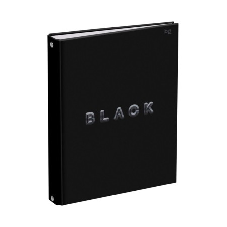 Тетрадь на кольцах А5, 120л., BG Just black, soft-touch ламинация, выб. лак