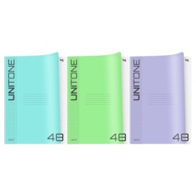 Тетрадь 48л., А4 клетка BG UniTone. MIX, пластиковая обложка, микс цветов