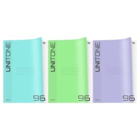 Тетрадь 96л., А4 клетка BG UniTone. MIX, пластиковая обложка, микс цветов