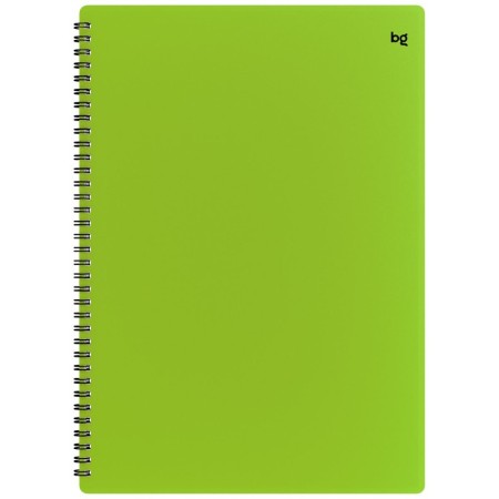 Тетрадь 80л., А4 клетка на гребне BG Neon, пластиковая обложка, салатовый