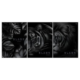 Тетрадь 96л., А4, клетка BG Just black, soft-touch ламинация, выб. лак