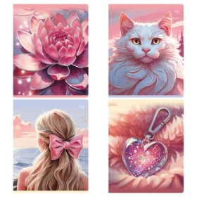 Тетрадь 48л., А5, клетка BG Нежность, soft-touch ламинация, тиснение фольгой