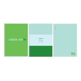 Тетрадь 96л., А4, клетка, на гребне BG Green air, матовая ламинация