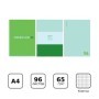 Тетрадь 96л., А4, клетка, на гребне BG Green air, матовая ламинация