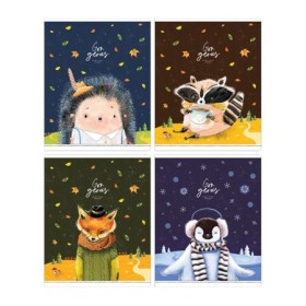 Тетрадь 48л., А5, клетка Greenwich Line Cute fantasy, софт-тач ламинация, фактурное тиснение, конгрев, 70г/м2