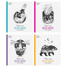 Тетрадь 96л., А5, клетка ArtSpace Рисунки. Bright dreams, матовая ламинация, выборочный УФ-лак