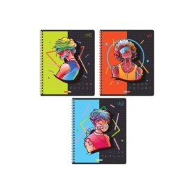 Тетрадь 48л., А5, клетка на гребне ArtSpace Рисунки. Neon future, эконом