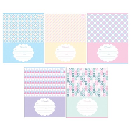 Тетрадь 18л., клетка BG Узоры, блестки