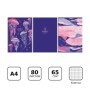 Тетрадь 80л., А4, клетка, на гребне BG Wonderful, матовая ламинация, тиснение фольгой