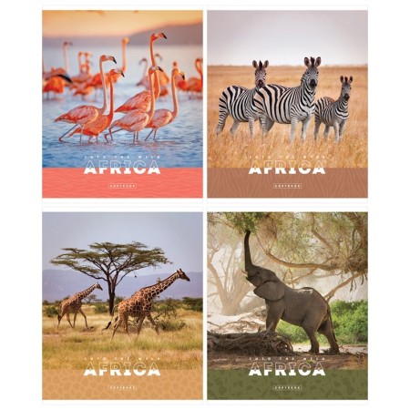 Тетрадь 96л., А5, клетка ArtSpace Животные. Nature of Africa, суперэконом