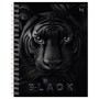 Тетрадь 96л., А5, клетка на гребне BG Just Black, soft-touch ламинация, выб.лак