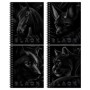 Тетрадь 48л., А5, клетка на гребне BG Just Black, soft-touch ламинация, выб.лак