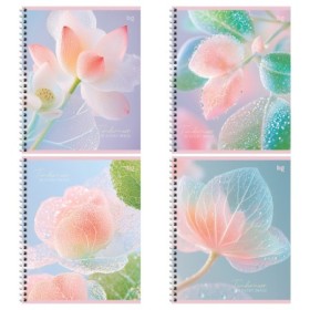 Тетрадь 96л., А5, клетка на гребне BG Цветочная нежность, soft-touch ламинация