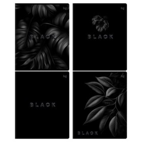 Тетрадь 48л., А5, клетка BG Just Black, soft-touch ламинация, выб.лак