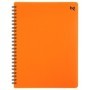 Тетрадь 48л., А5, клетка на гребне BG Neon, пластиковая обложка, оранжевая