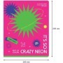Тетрадь 48л., А5, клетка BG Crazy neon, неоновая краска