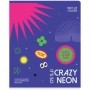 Тетрадь 48л., А5, клетка BG Crazy neon, неоновая краска