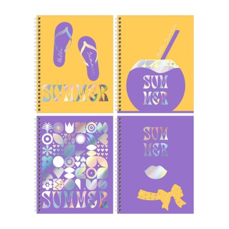 Тетрадь 48л., А5, линия на гребне BG Summer, тиснение голографической фольгой